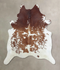 Brown and White XX-Large Brazilian Cowhide Rug 7'11