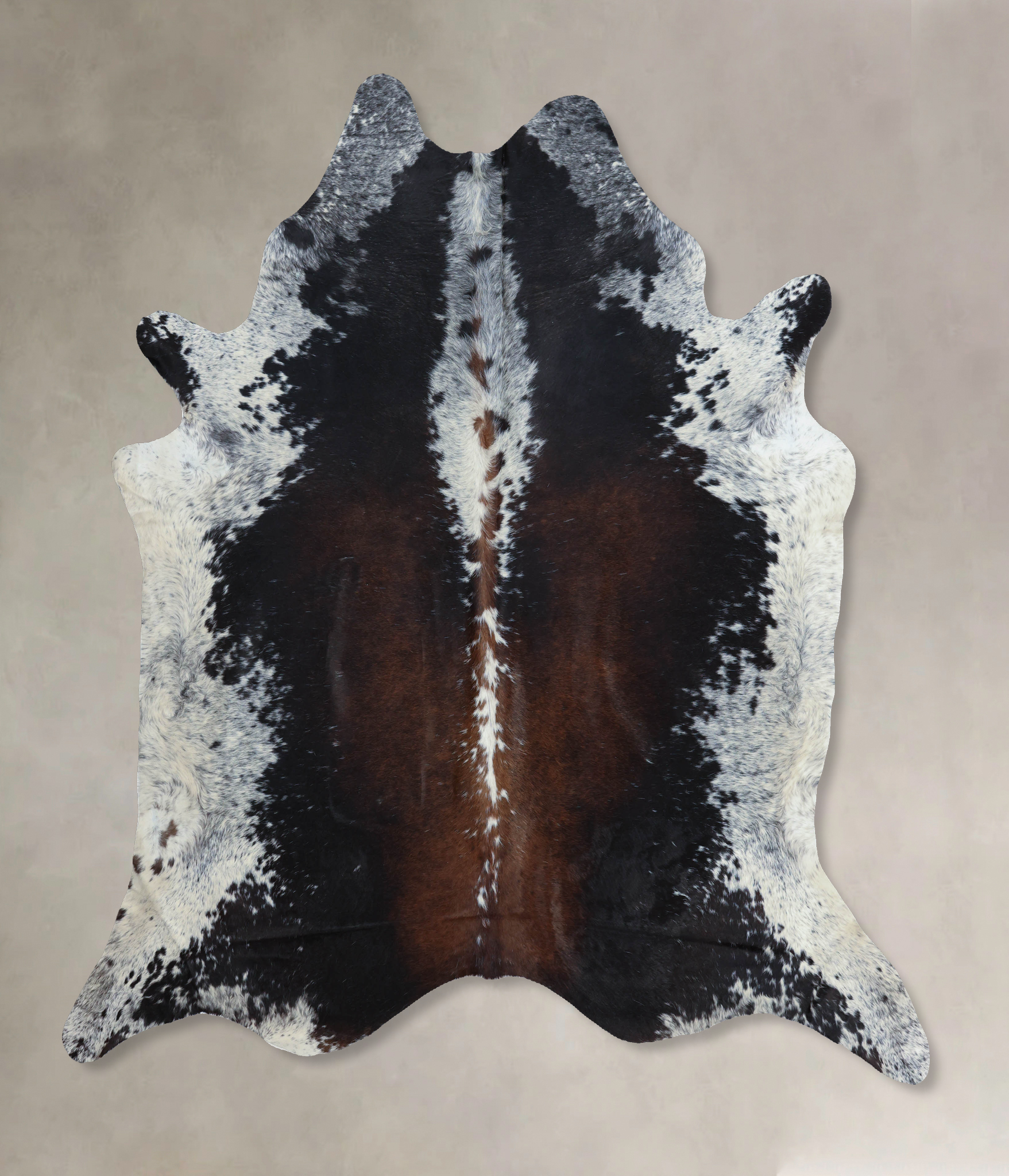 Salt and Pepper Brown Cowhide Rug #B8130