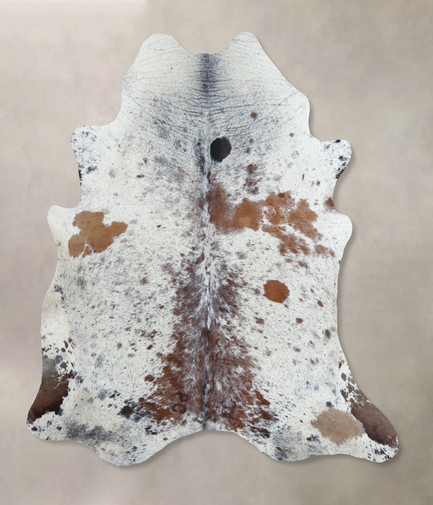 Salt and Pepper Brown Cowhide Rug #B8156