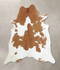 Brown and White XX-Large Brazilian Cowhide Rug 8'2