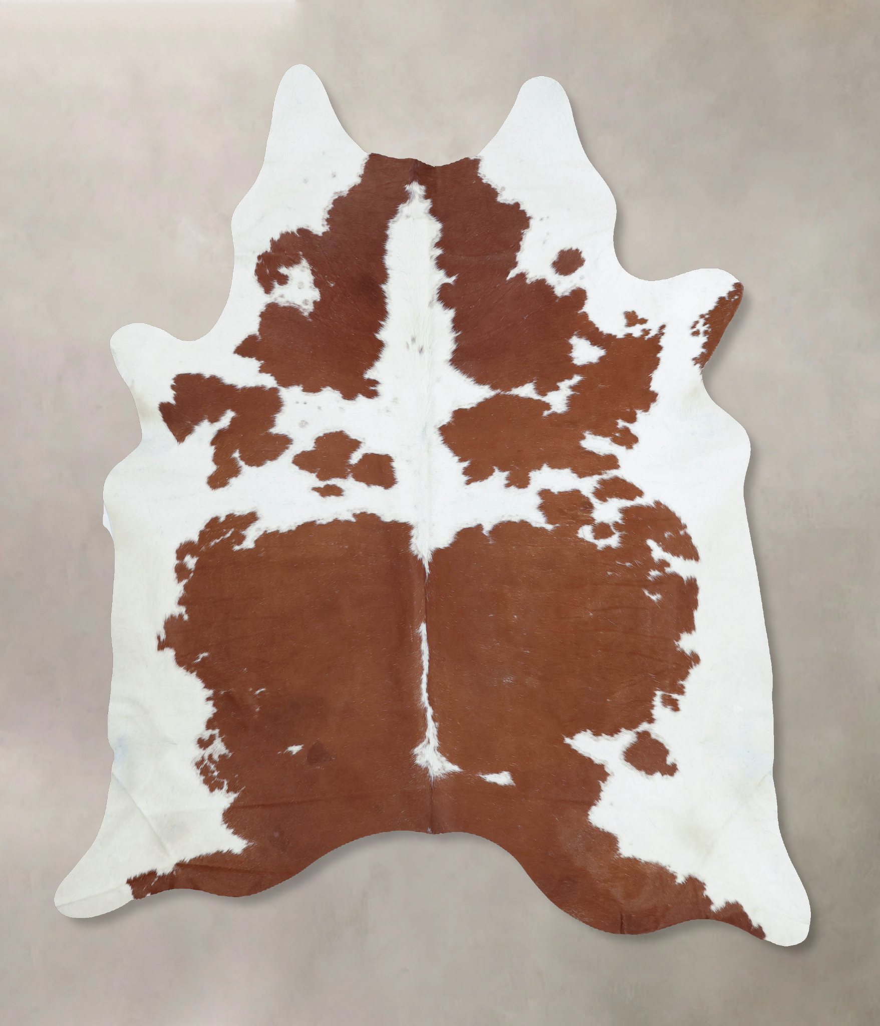 Brown and White Cowhide Rug #B8187