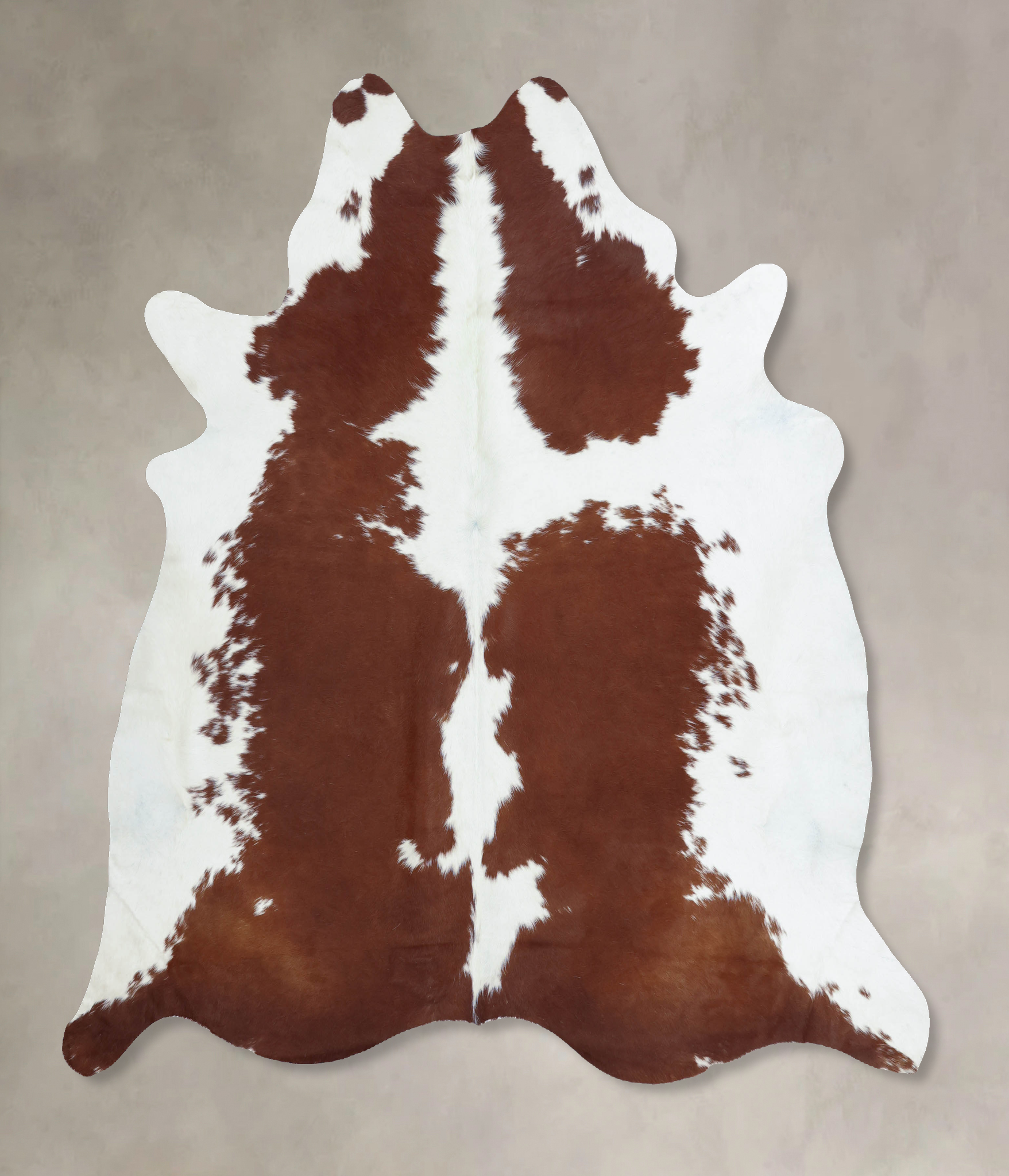 Brown and White Cowhide Rug #B8188