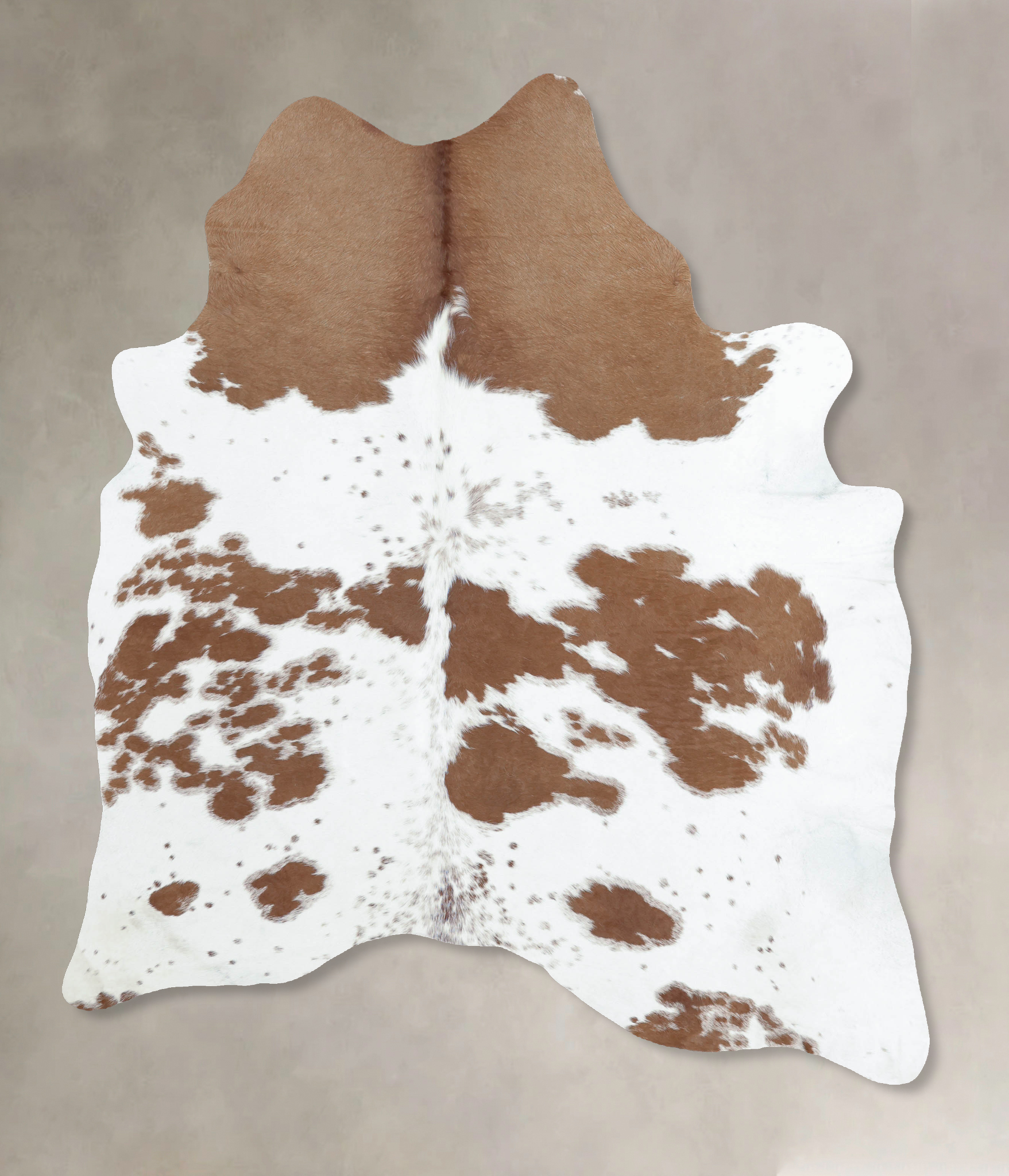 Brown and White Cowhide Rug #B8235