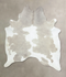 Grey With White XX-Large Brazilian Cowhide Rug 9'0