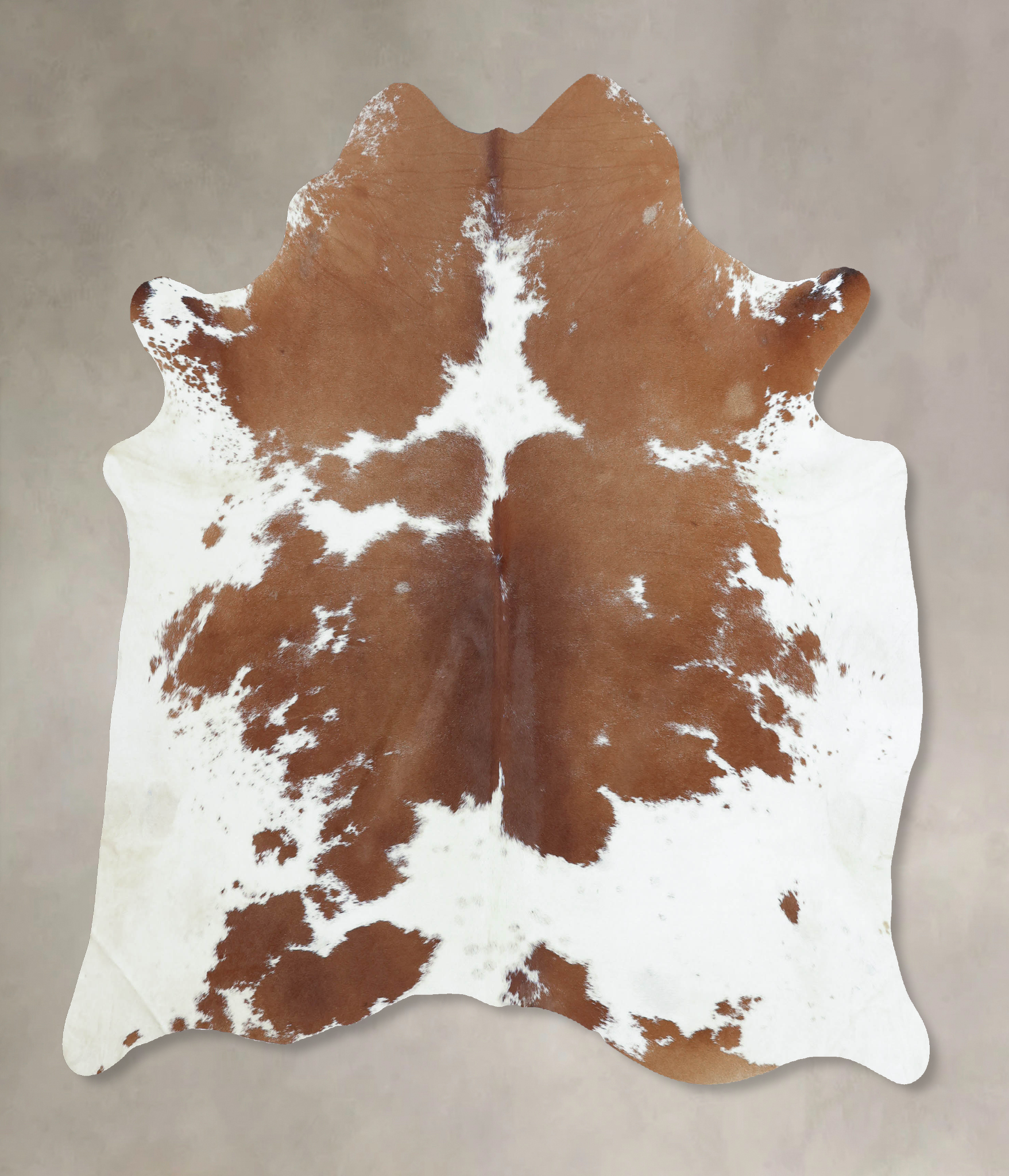 Brown and White Cowhide Rug #B8357