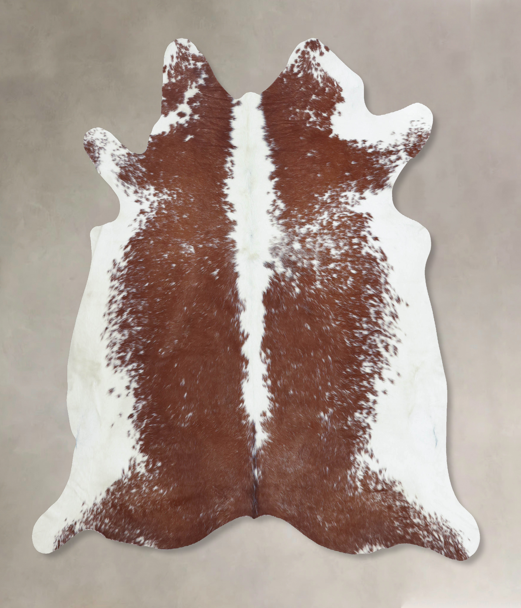 Brown and White Cowhide Rug #B8404