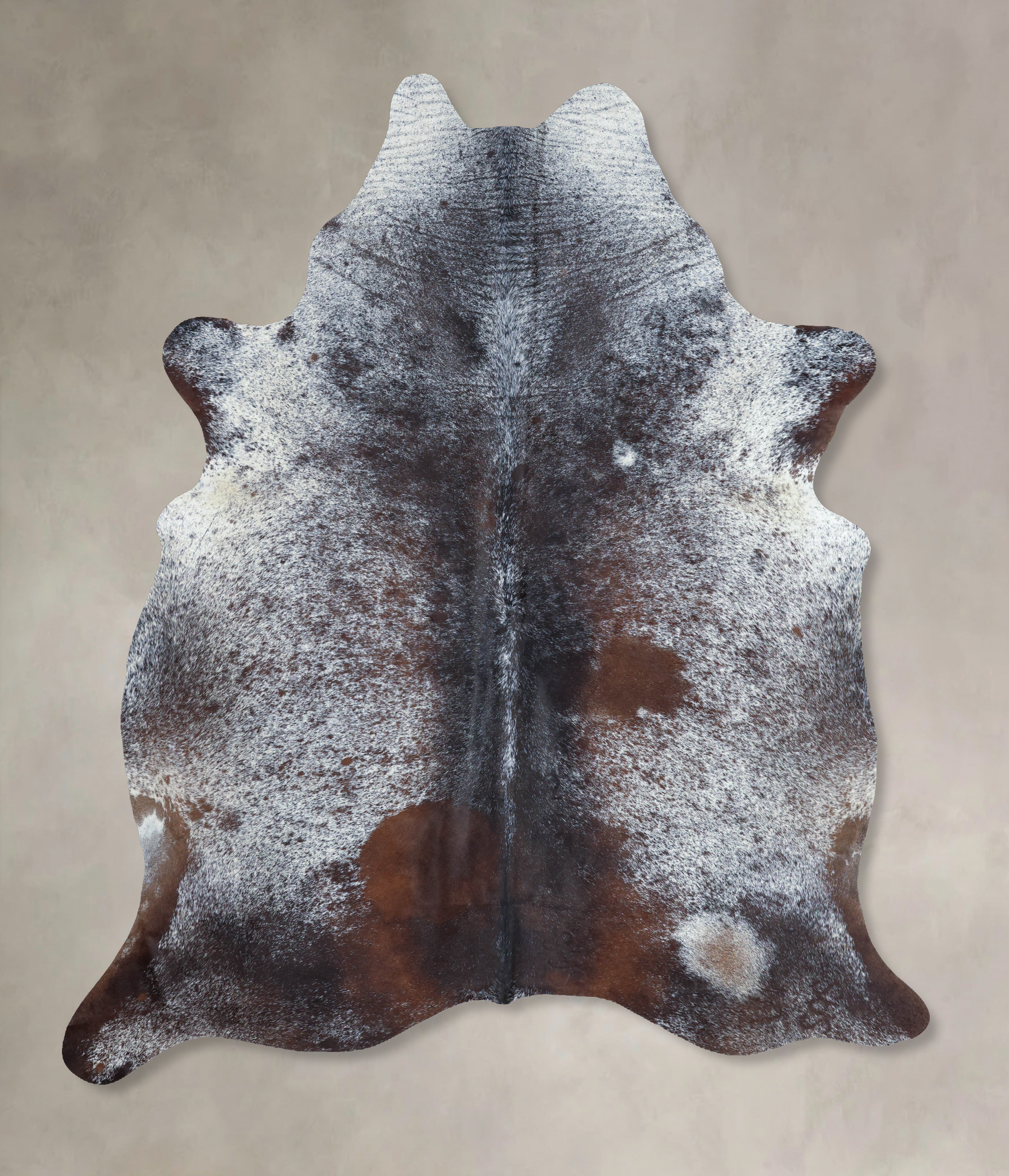 Salt and Pepper Brown Cowhide Rug #B8480