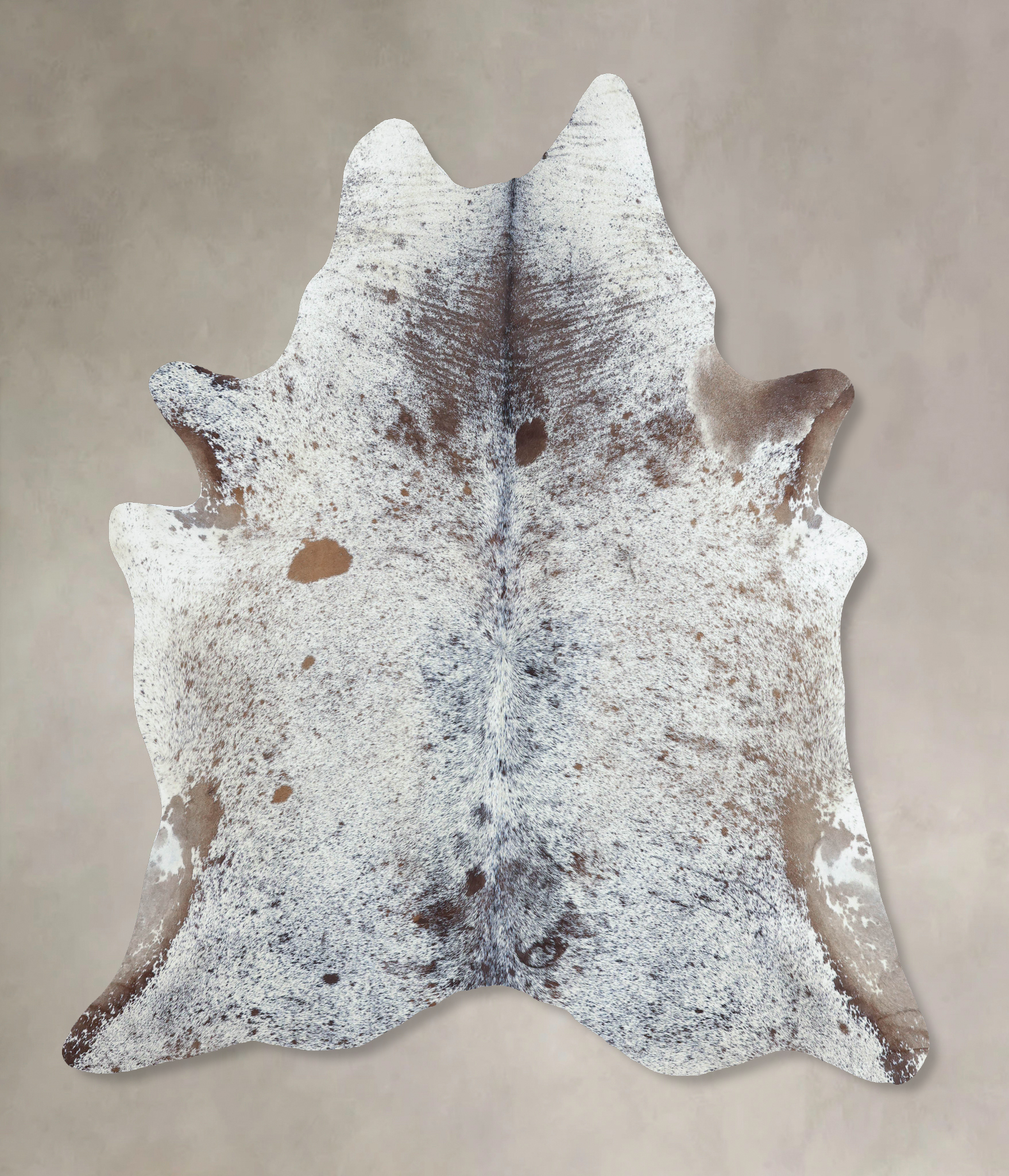 Salt and Pepper Brown Cowhide Rug #B8486