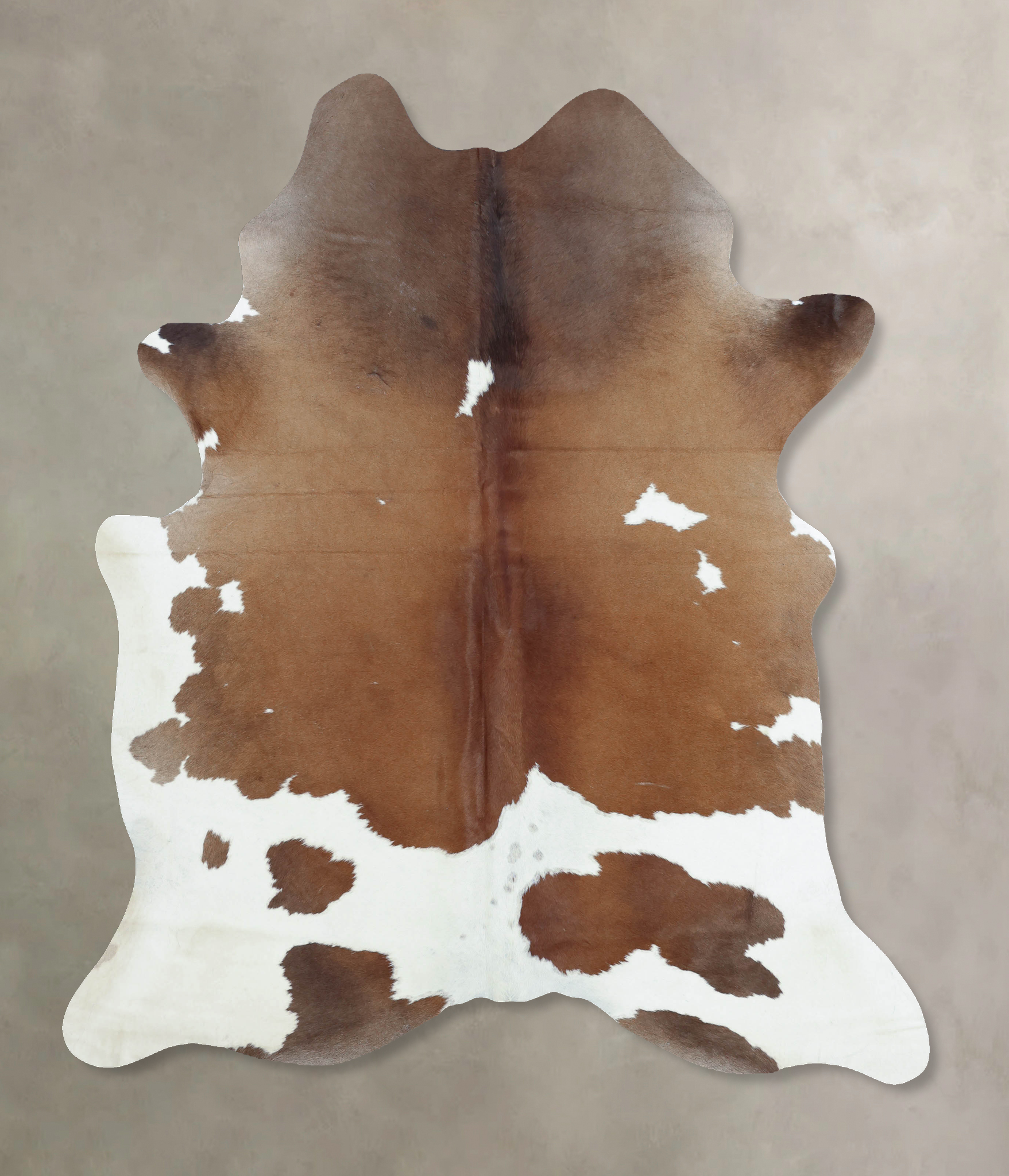 Brown and White Cowhide Rug #B8559