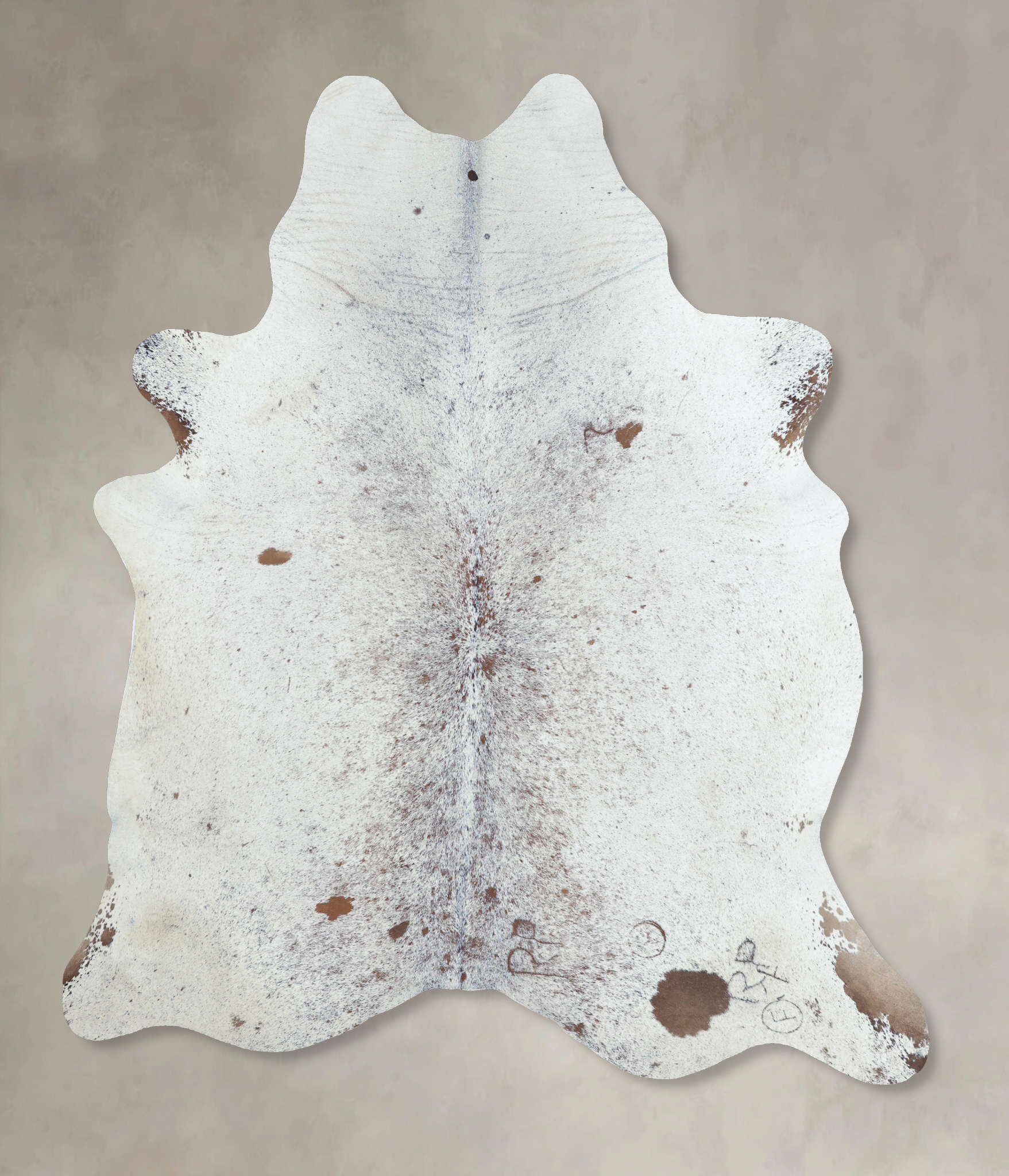 Salt and Pepper Brown Cowhide Rug #B8639