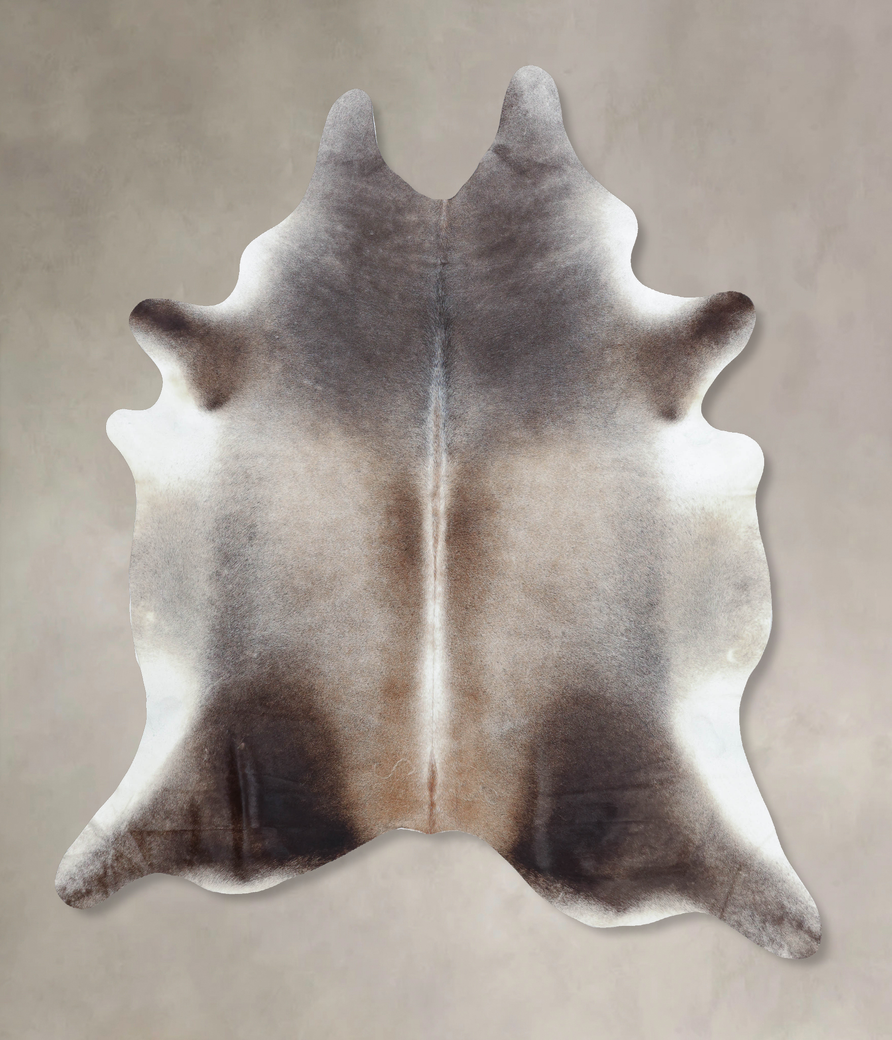 Grey with Beige Cowhide Rug #B8707