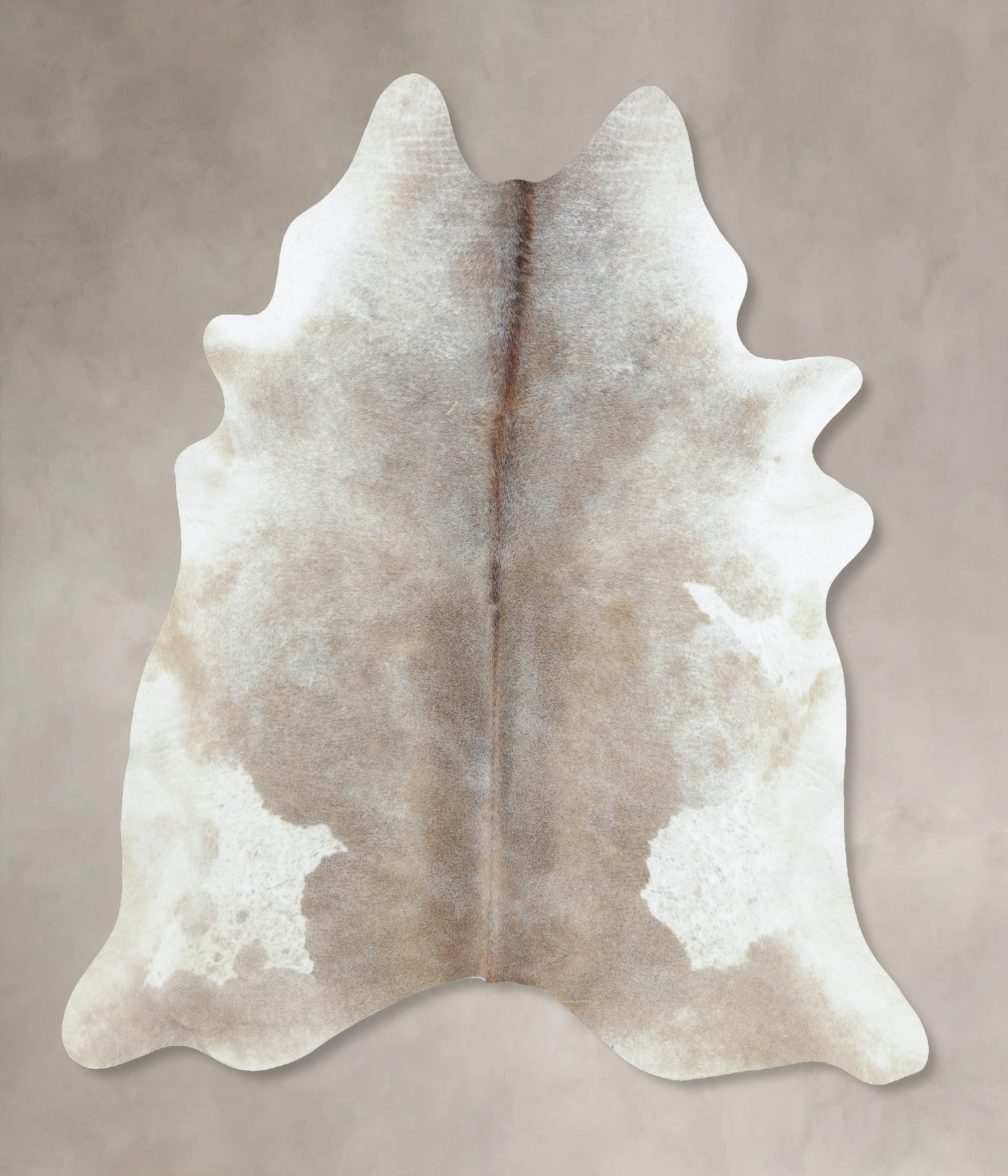 Grey with Beige Cowhide Rug #B8723