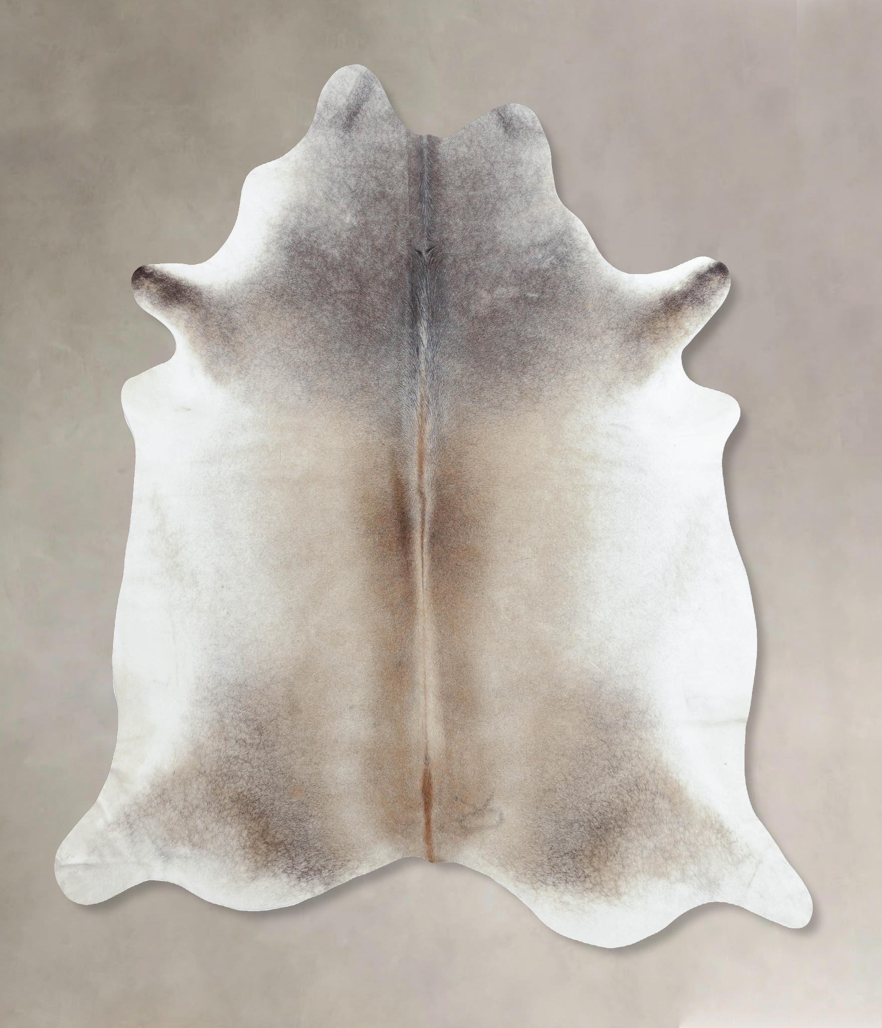 Grey with Beige Cowhide Rug #B8787