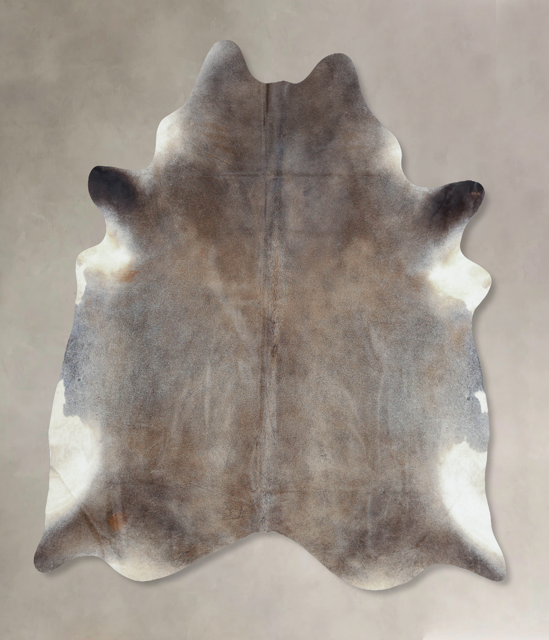 Grey with Beige Cowhide Rug #B8789