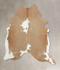 Beige and White X-Large Brazilian Cowhide Rug 7'5