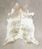 Beige and White XX-Large Brazilian Cowhide Rug 8'5