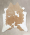 Beige and White X-Large Brazilian Cowhide Rug 7'5