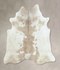 Beige and White X-Large Brazilian Cowhide Rug 6'11