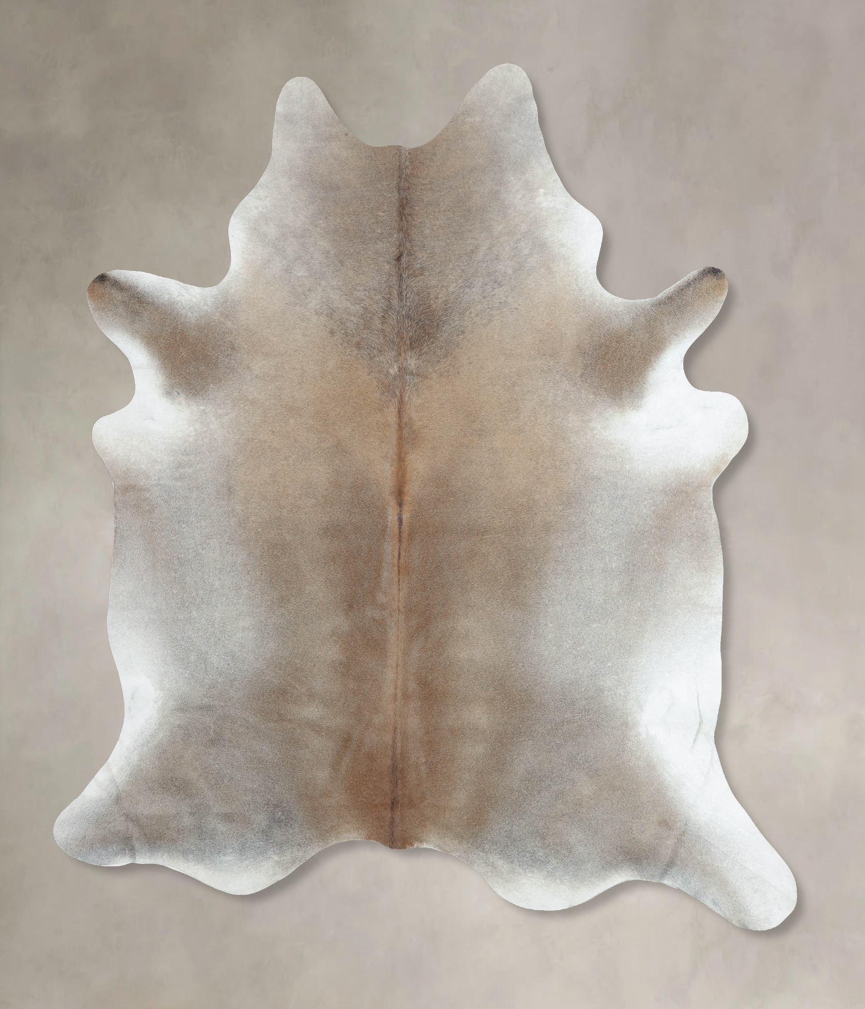 Grey with Beige Cowhide Rug #B8943