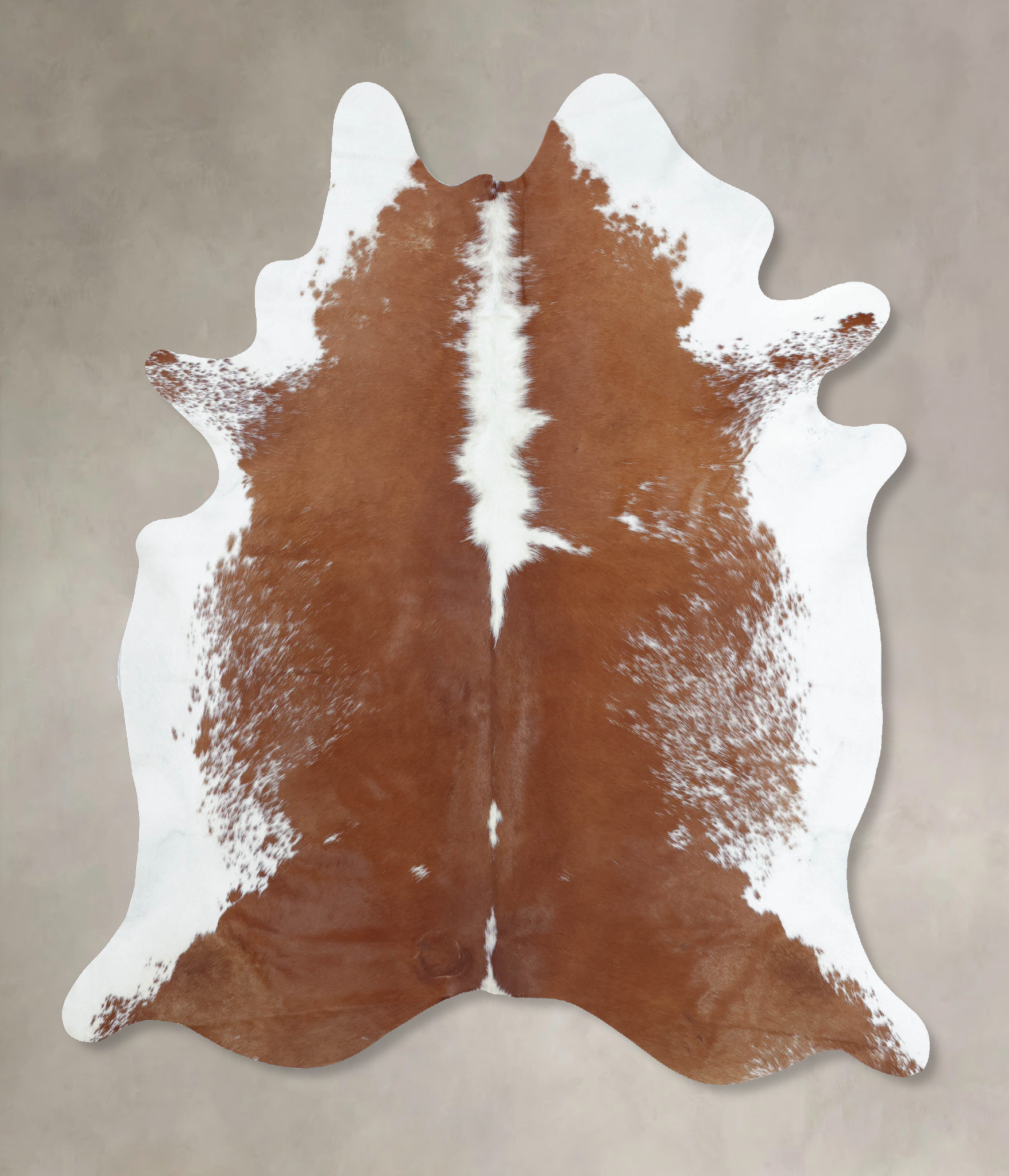 Brown and White Regular Cowhide Rug #B9025