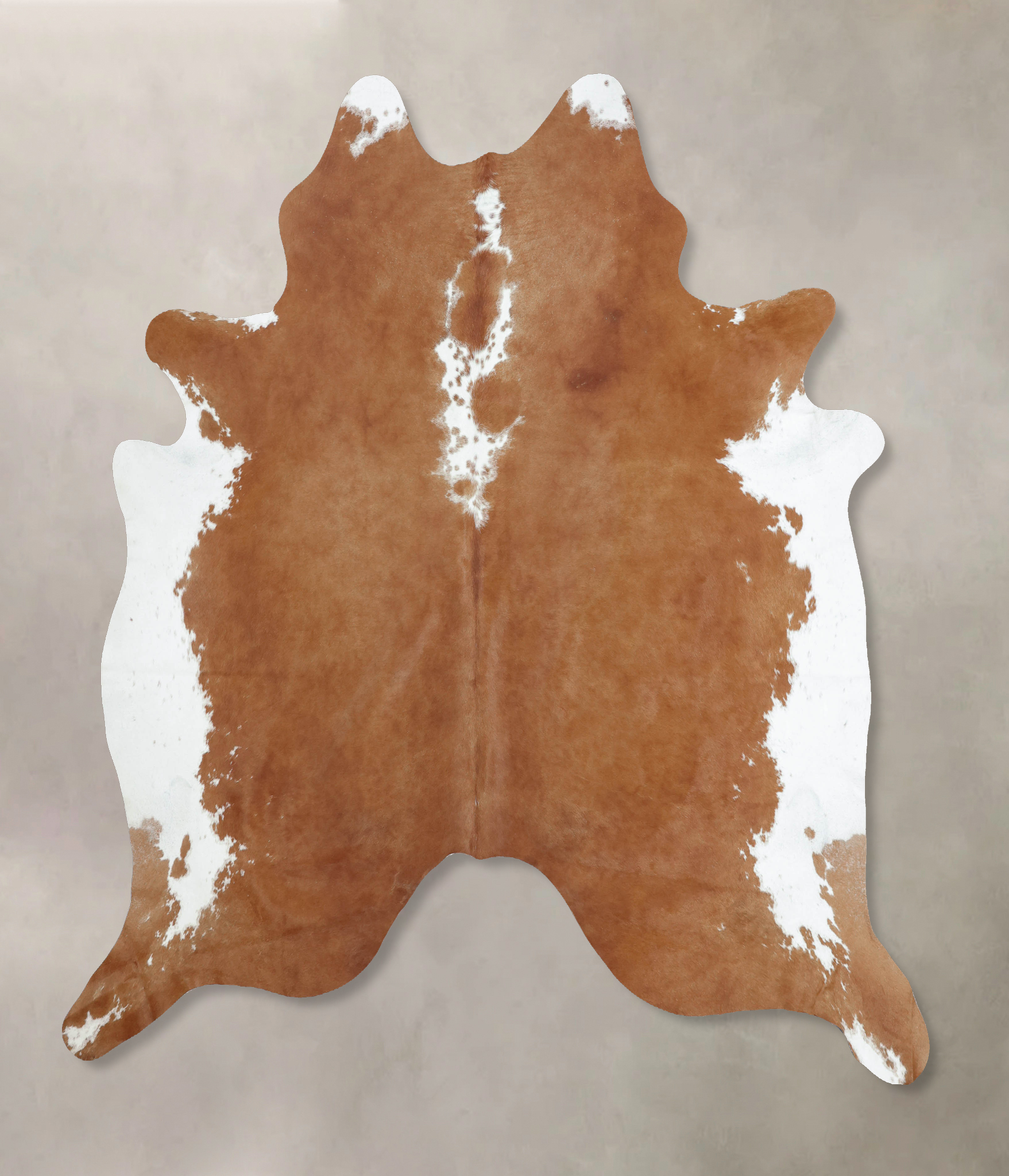 Brown and White Regular Cowhide Rug #B9026