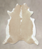 Beige and White XX-Large Brazilian Cowhide Rug 7'8