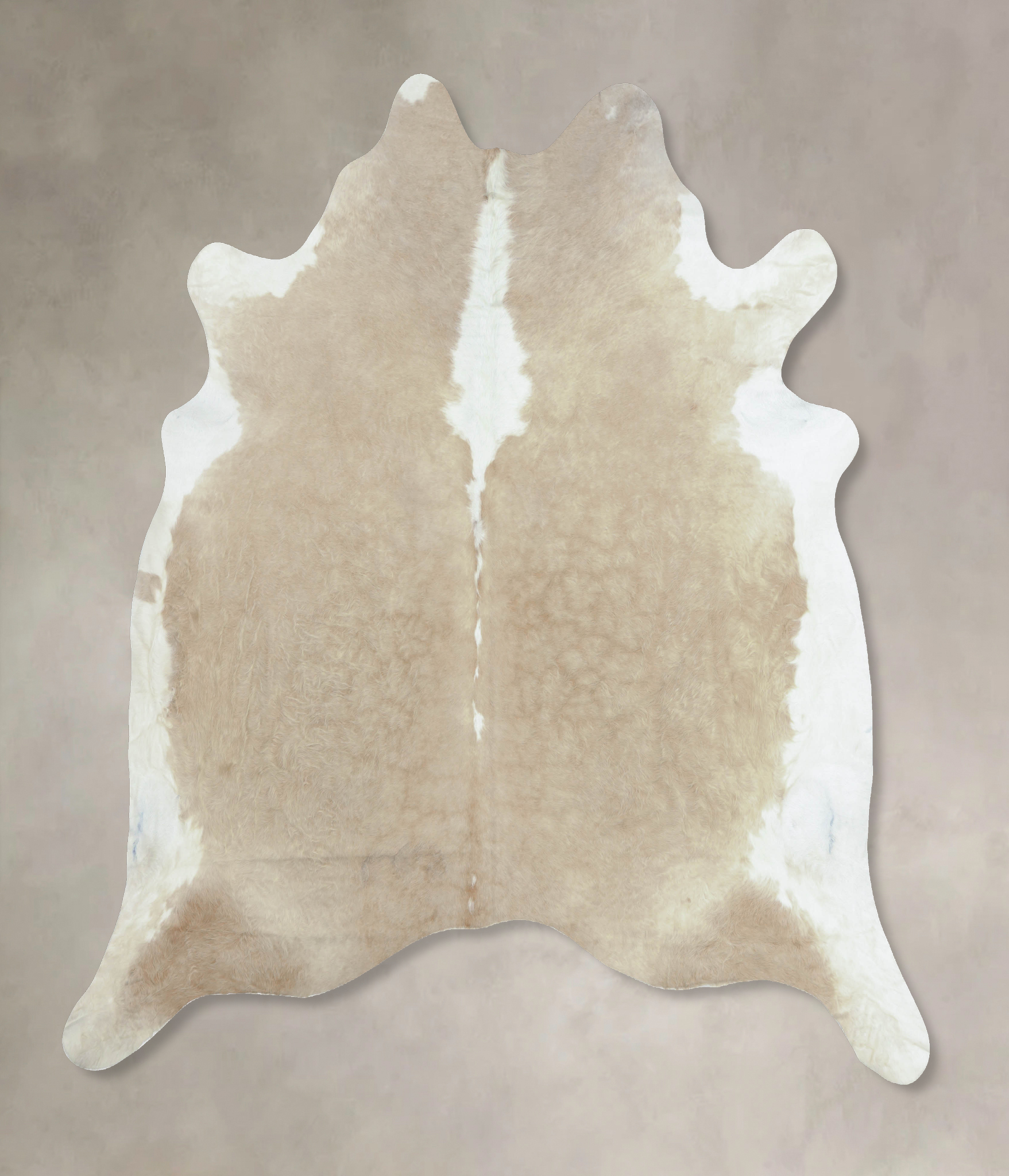 Beige and White Cowhide Rug #B9029