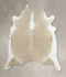 Beige and White XX-Large Brazilian Cowhide Rug 8'4