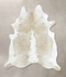 Beige and White XX-Large Brazilian Cowhide Rug 8'4