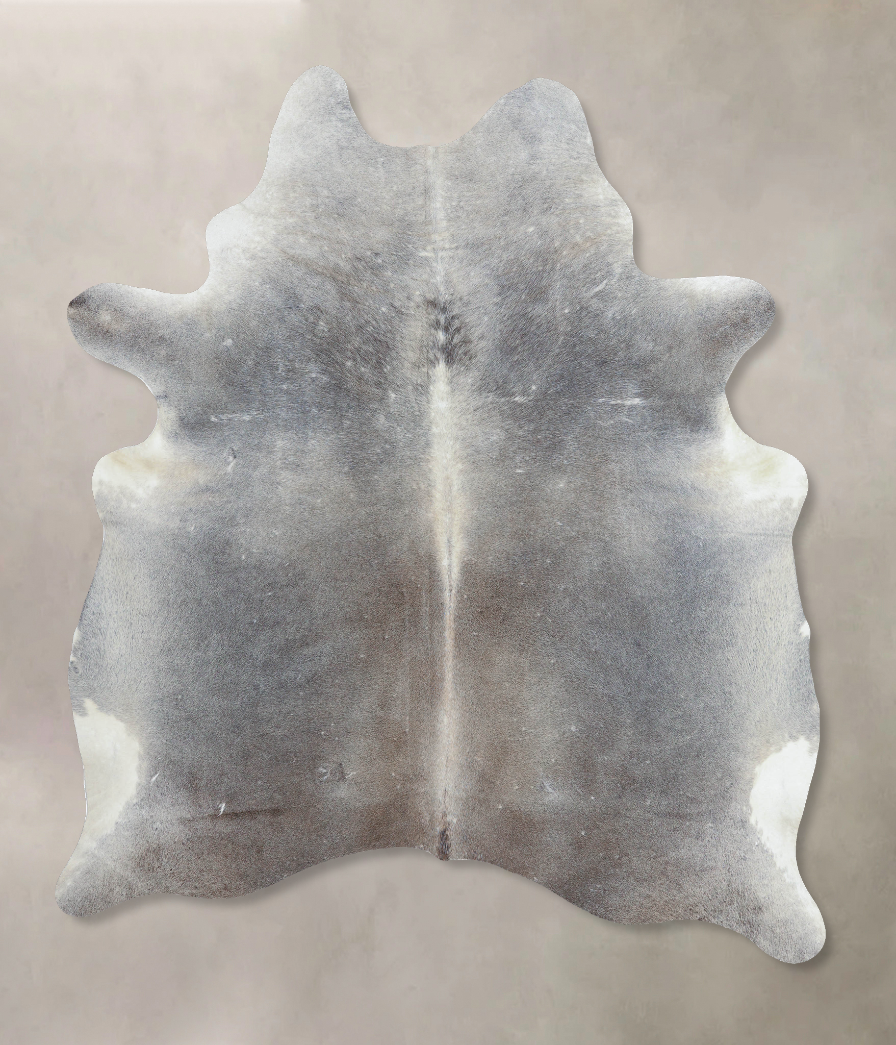 Grey with Beige Cowhide Rug #B9228