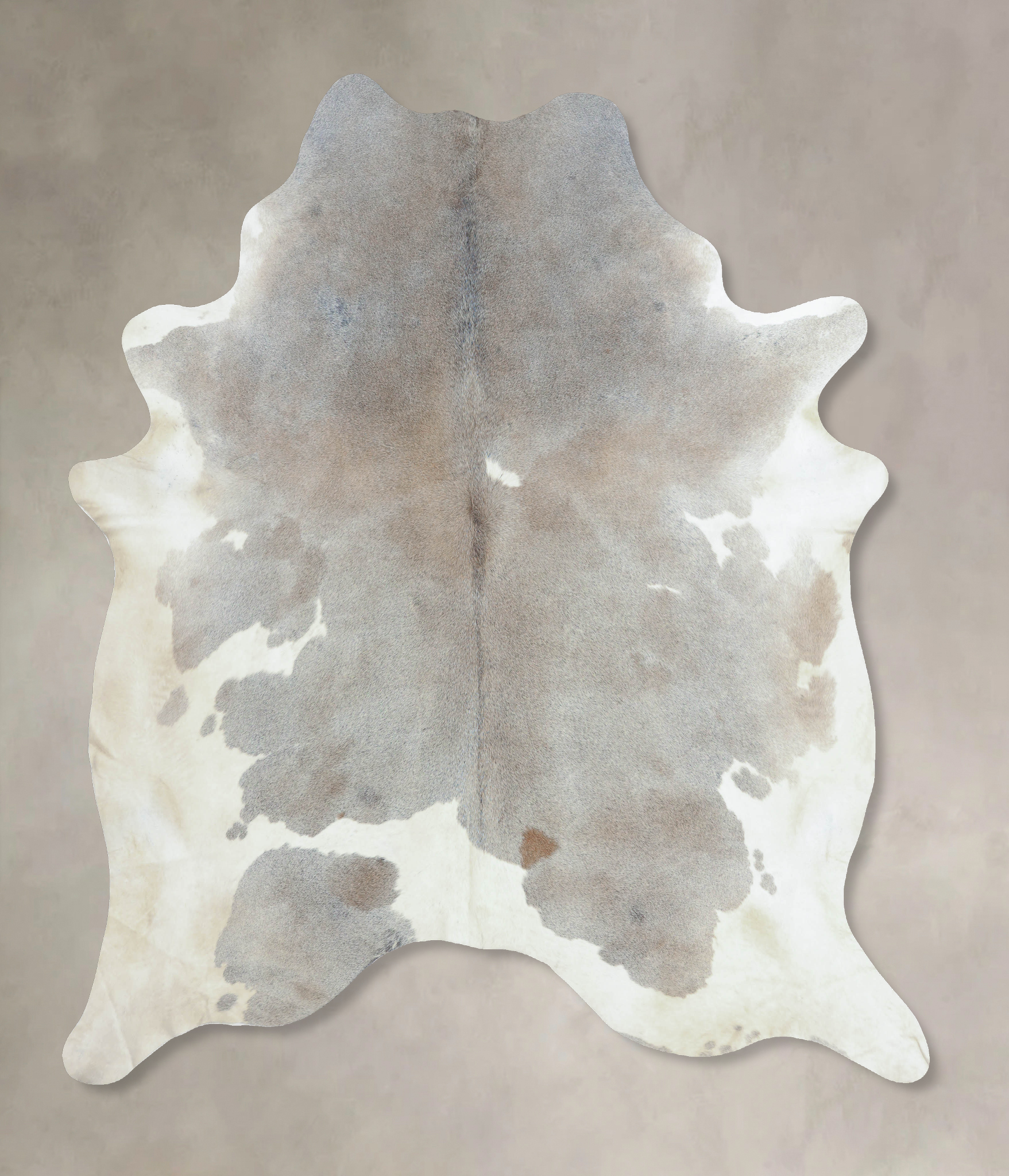 Grey with Beige Cowhide Rug #B9231