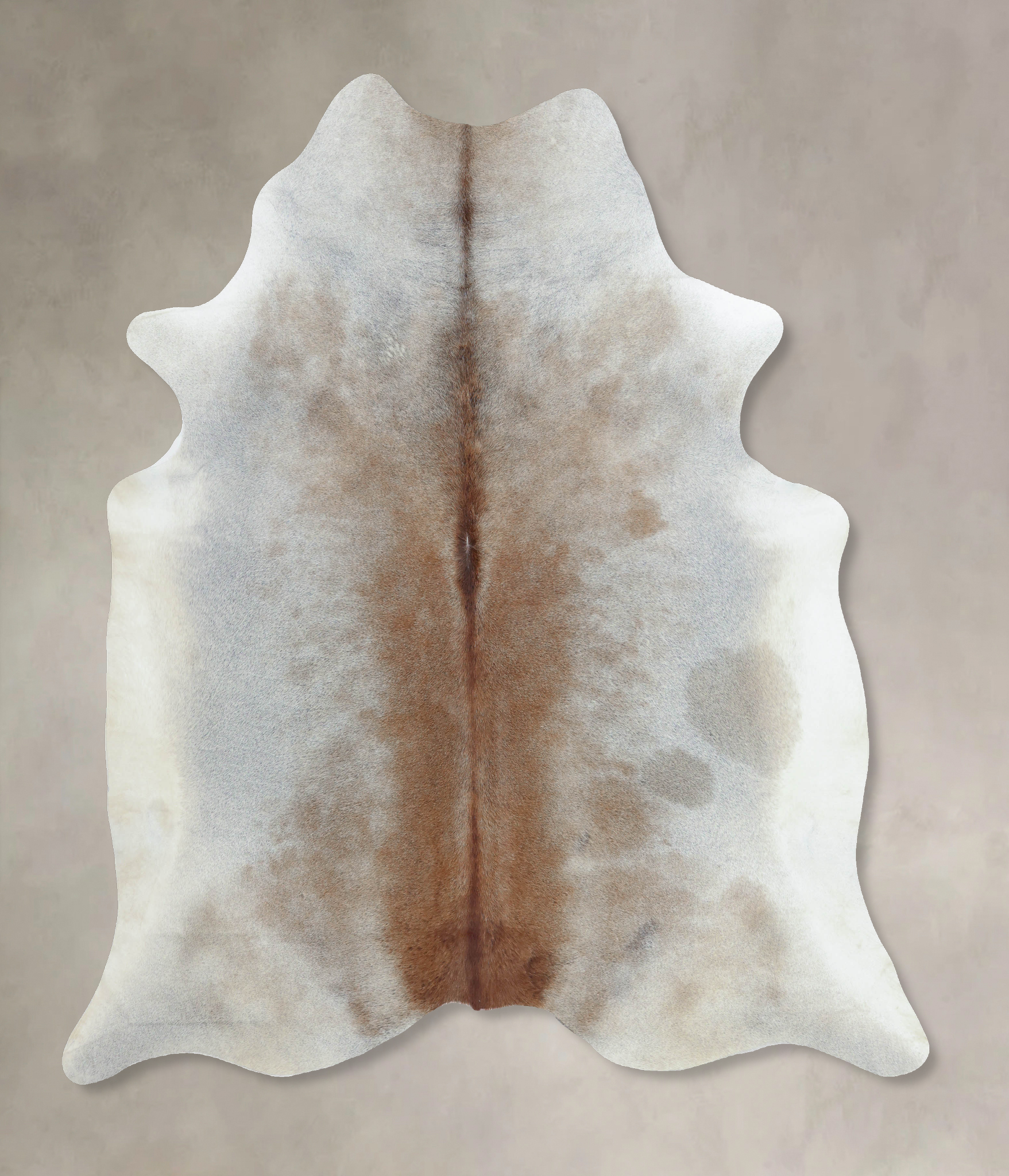 Grey with Beige Cowhide Rug #B9233