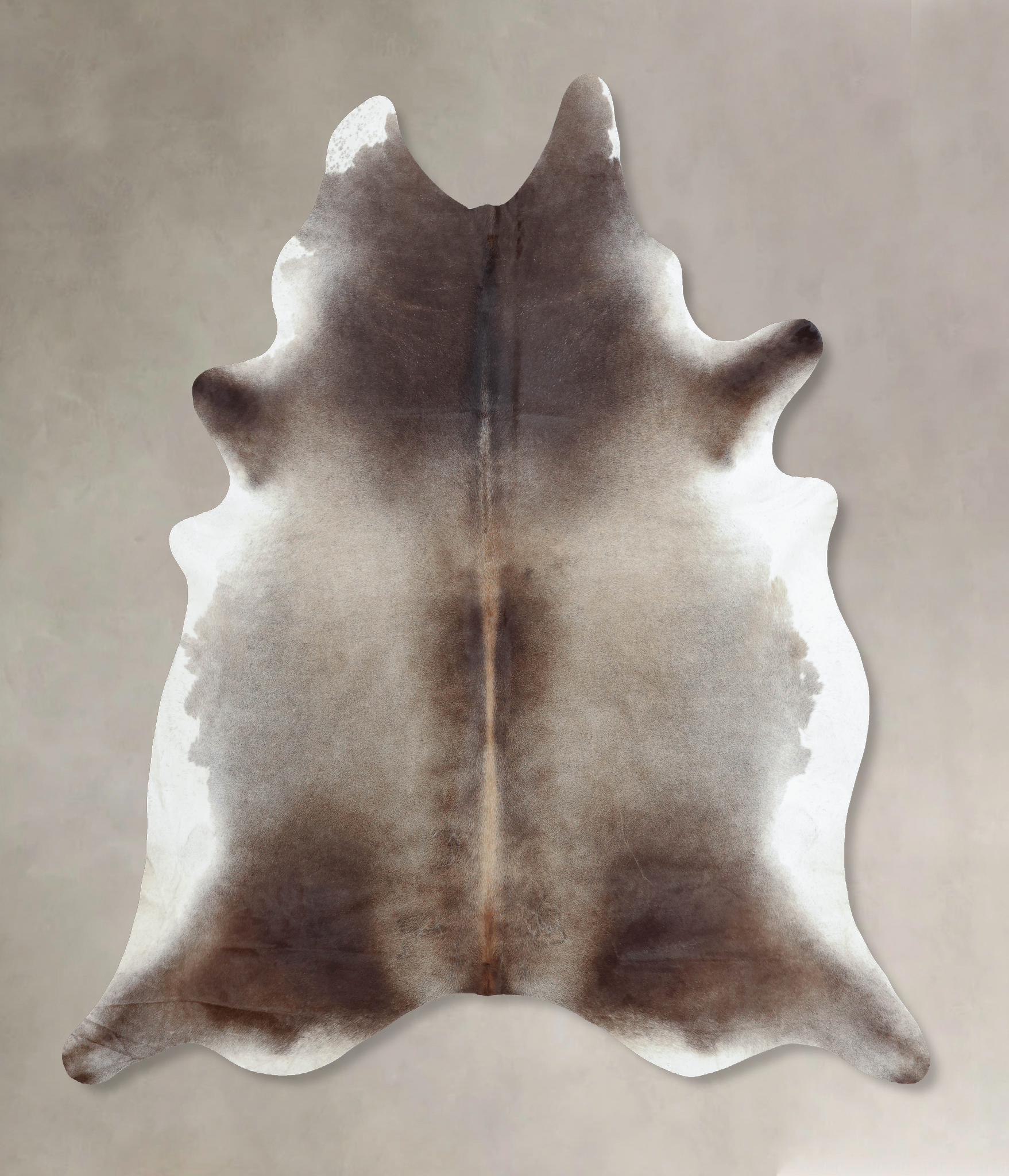 Grey with Beige Cowhide Rug #B9235