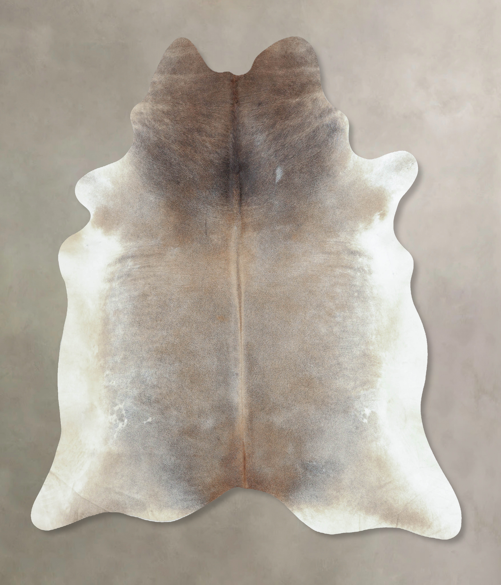 Grey with Beige Cowhide Rug #B9309