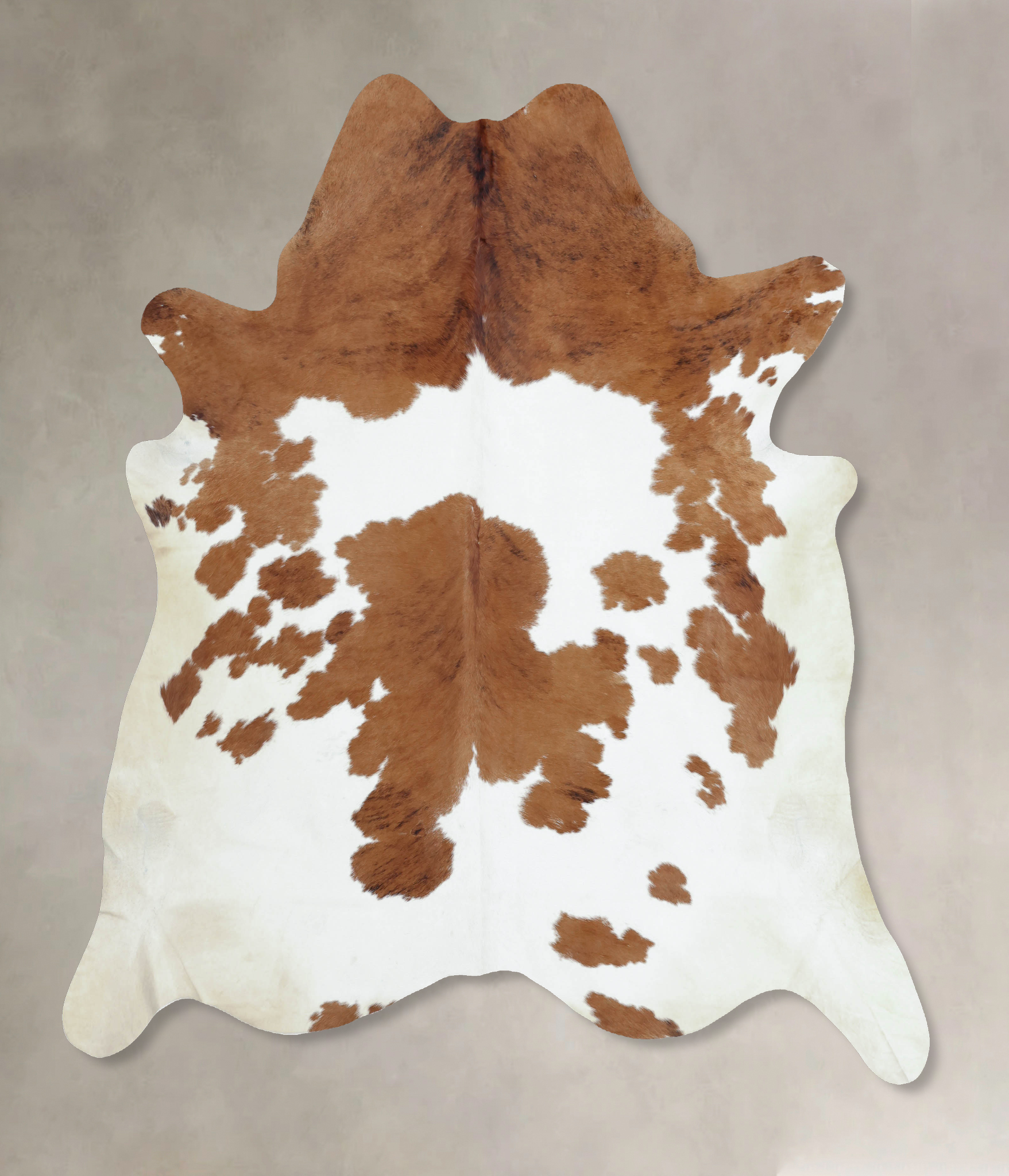 Brown and White Cowhide Rug #B9381