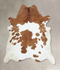 Brown and White XX-Large Brazilian Cowhide Rug 8'2