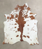 Brown and White XX-Large Brazilian Cowhide Rug 8'1