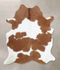 Brown and White Large Brazilian Cowhide Rug 6'8