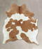 Brown and White X-Large Brazilian Cowhide Rug 7'3