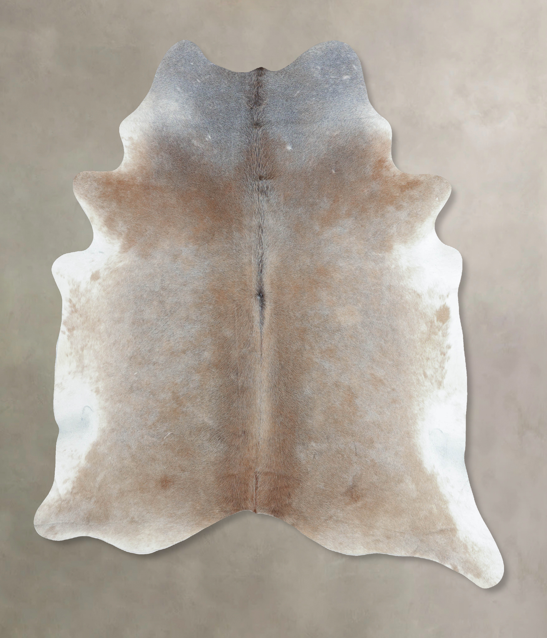 Grey with Beige Cowhide Rug #B9392