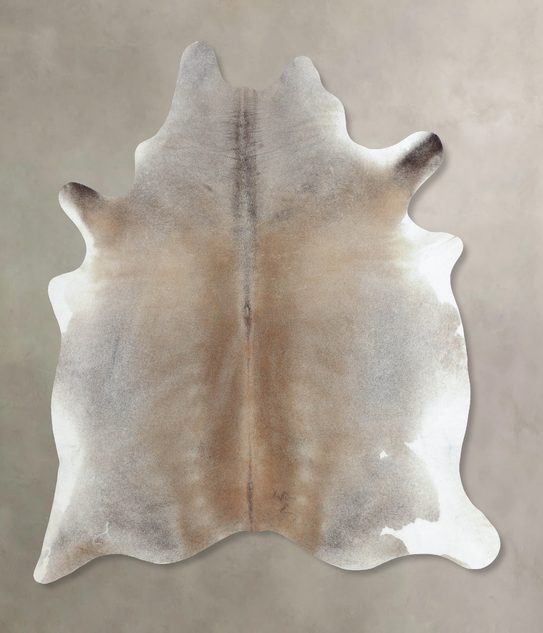 Grey with Beige Cowhide Rug #B9393