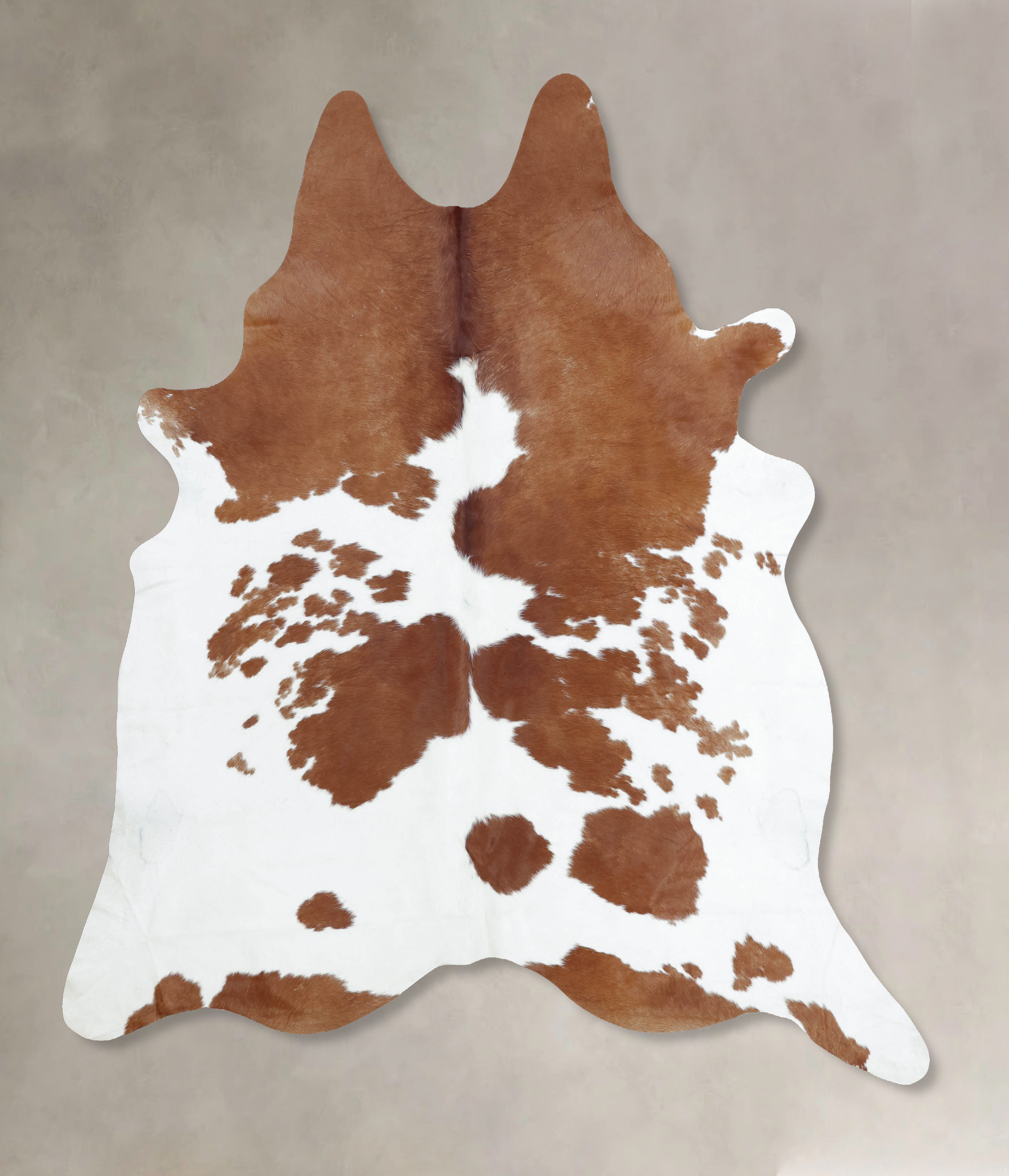 Brown and White Cowhide Rug #B9396