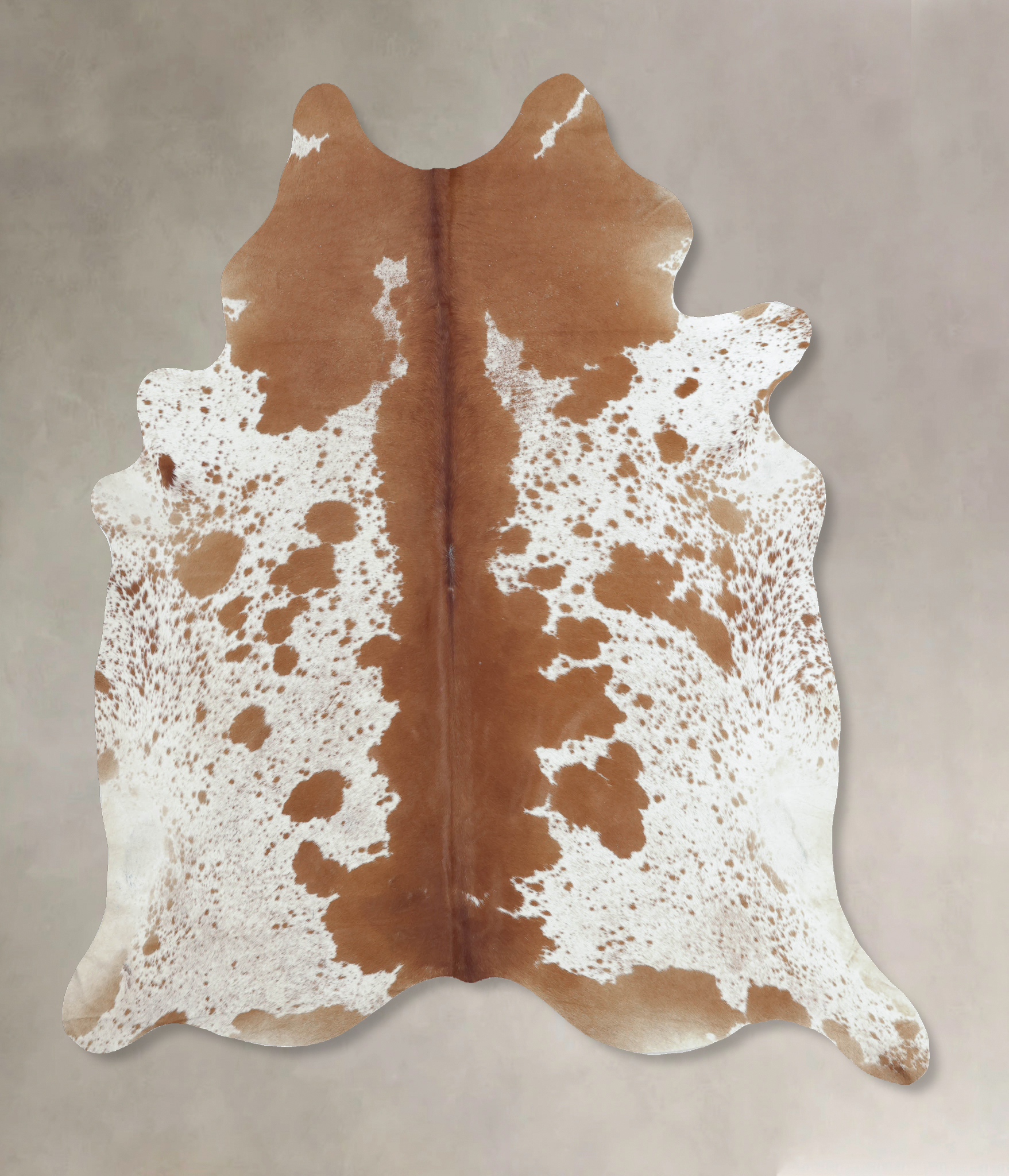 Brown and White Cowhide Rug #B9402