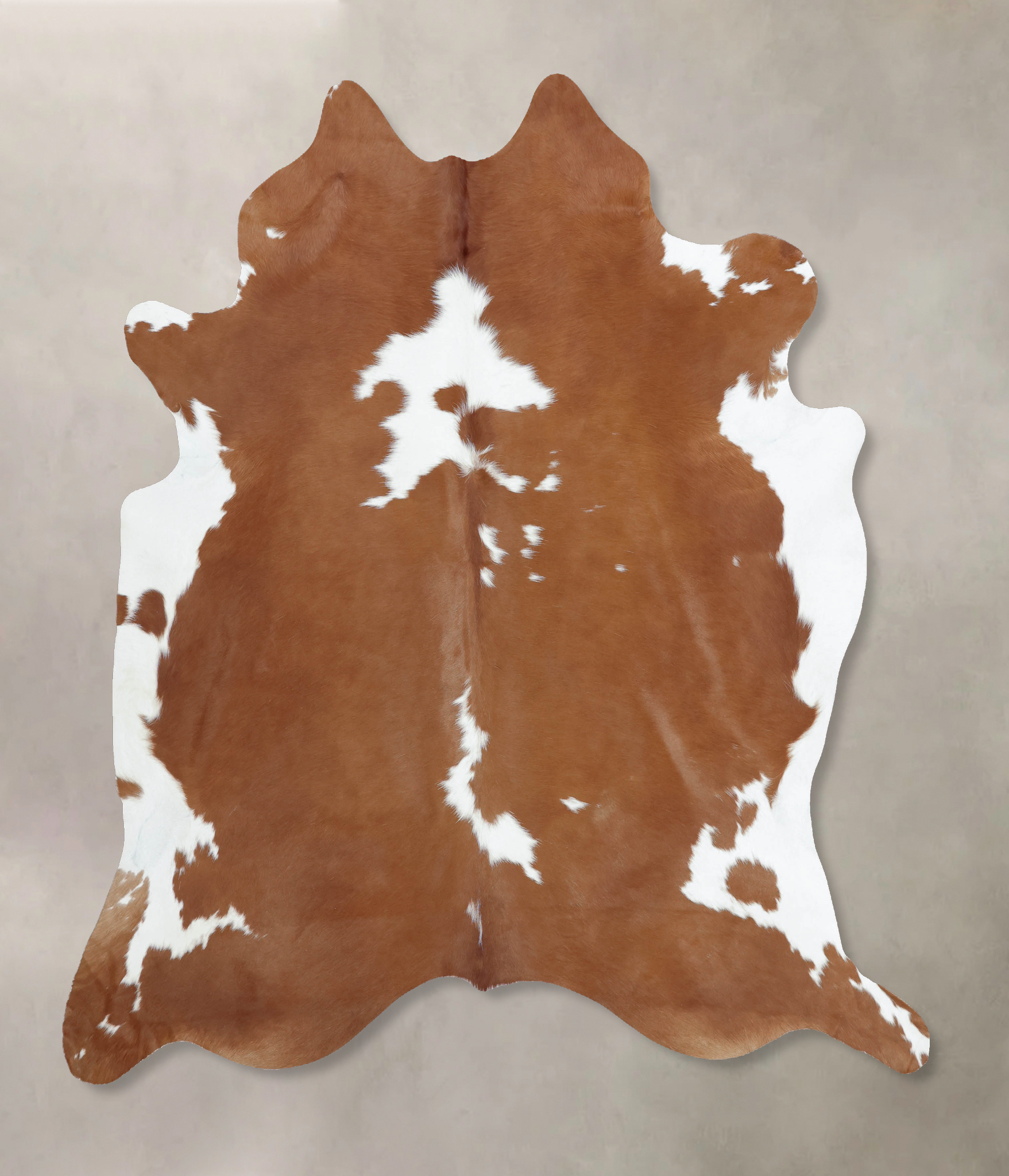 Brown and White Cowhide Rug #B9432