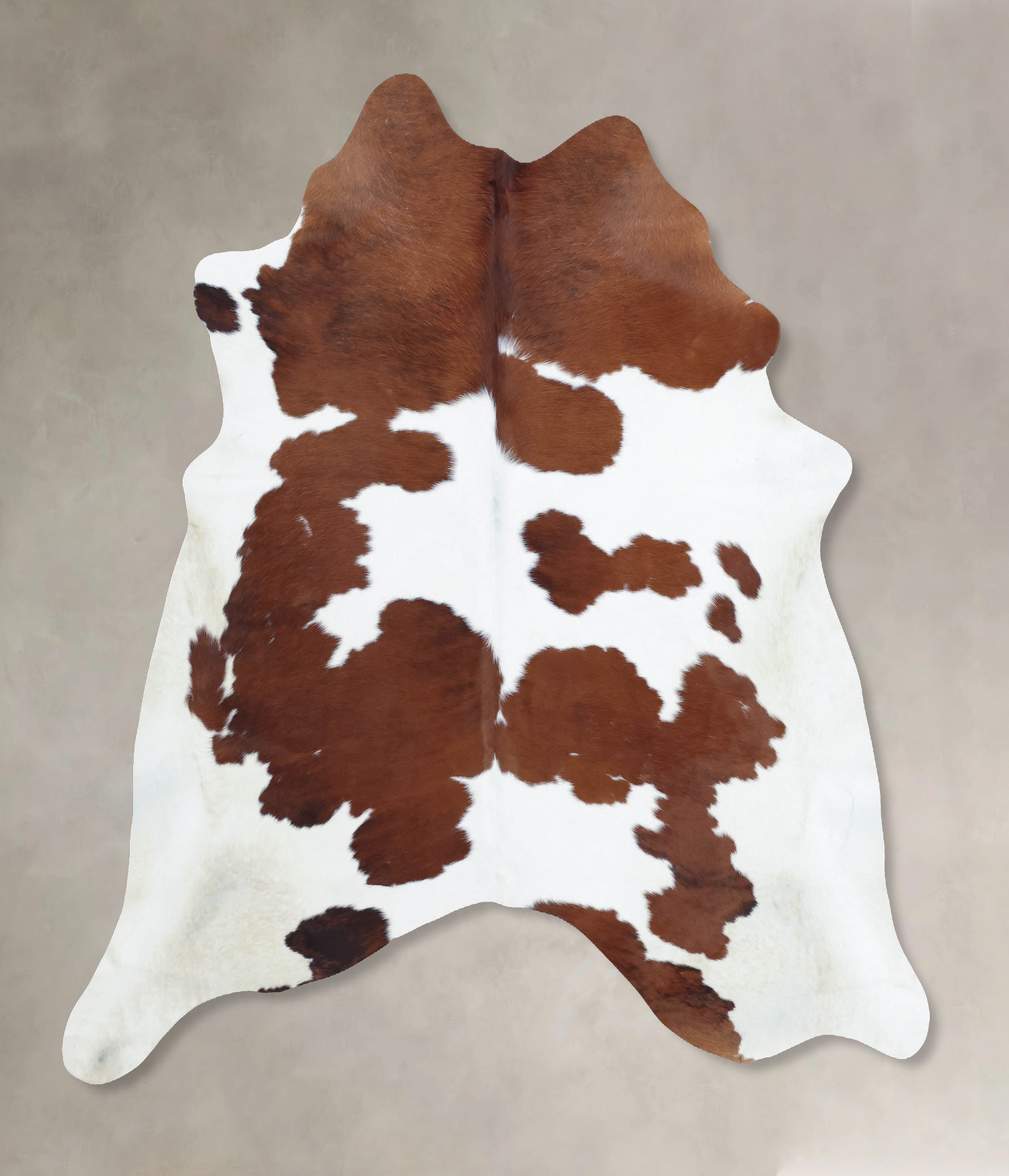 Brown and White Cowhide Rug #B9441