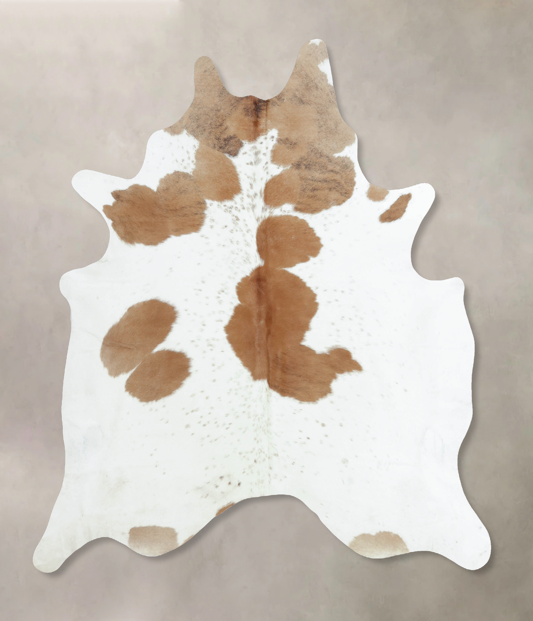 Brown and White Cowhide Rug #B9451