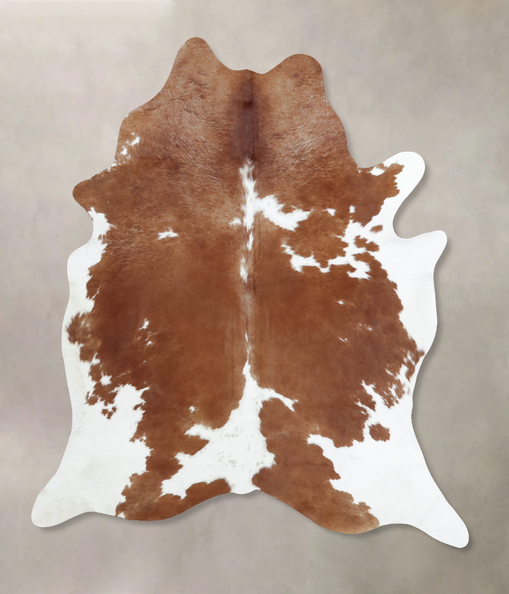 Brown and White Cowhide Rug #B9456