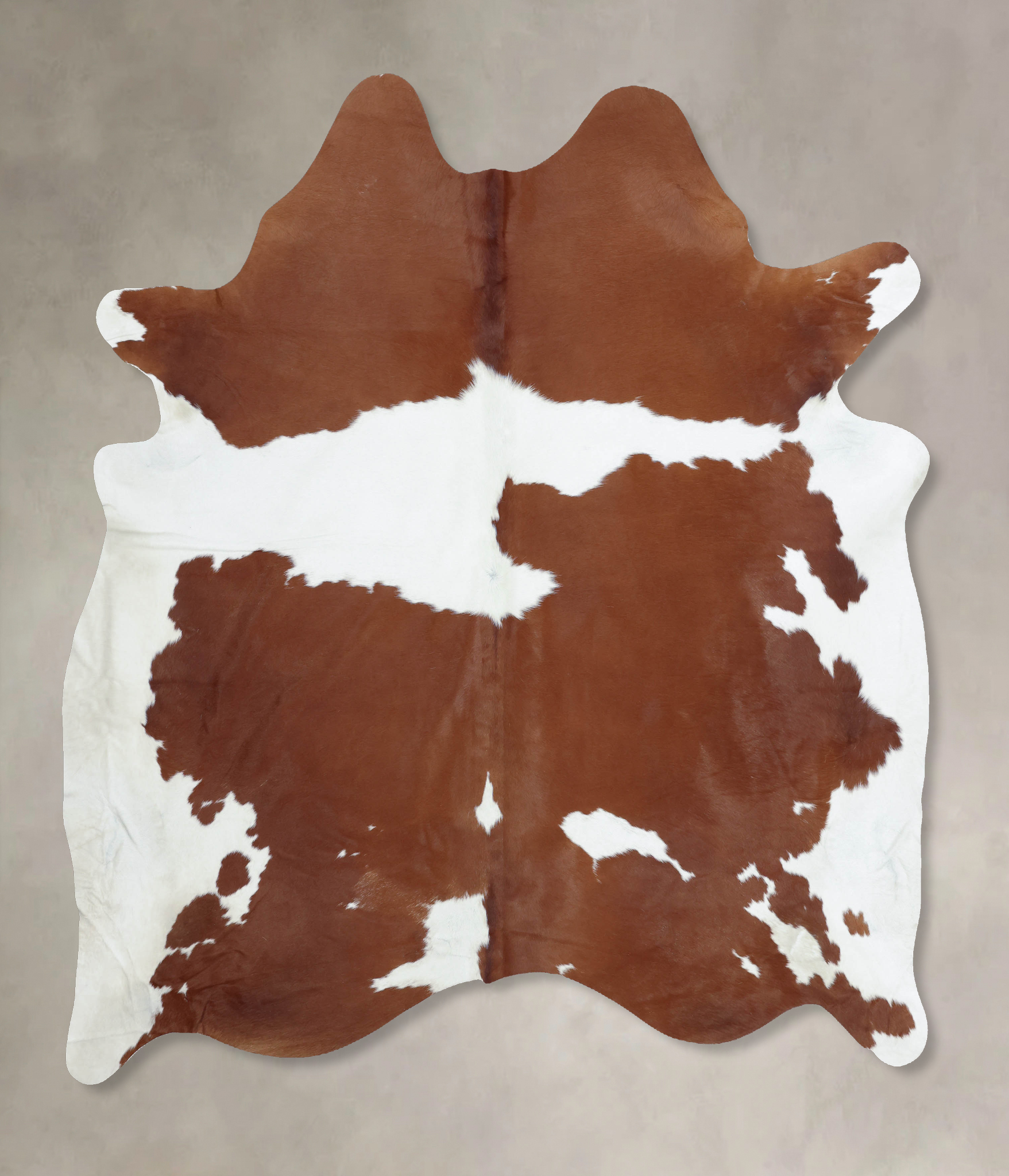 Brown and White Cowhide Rug #B9457