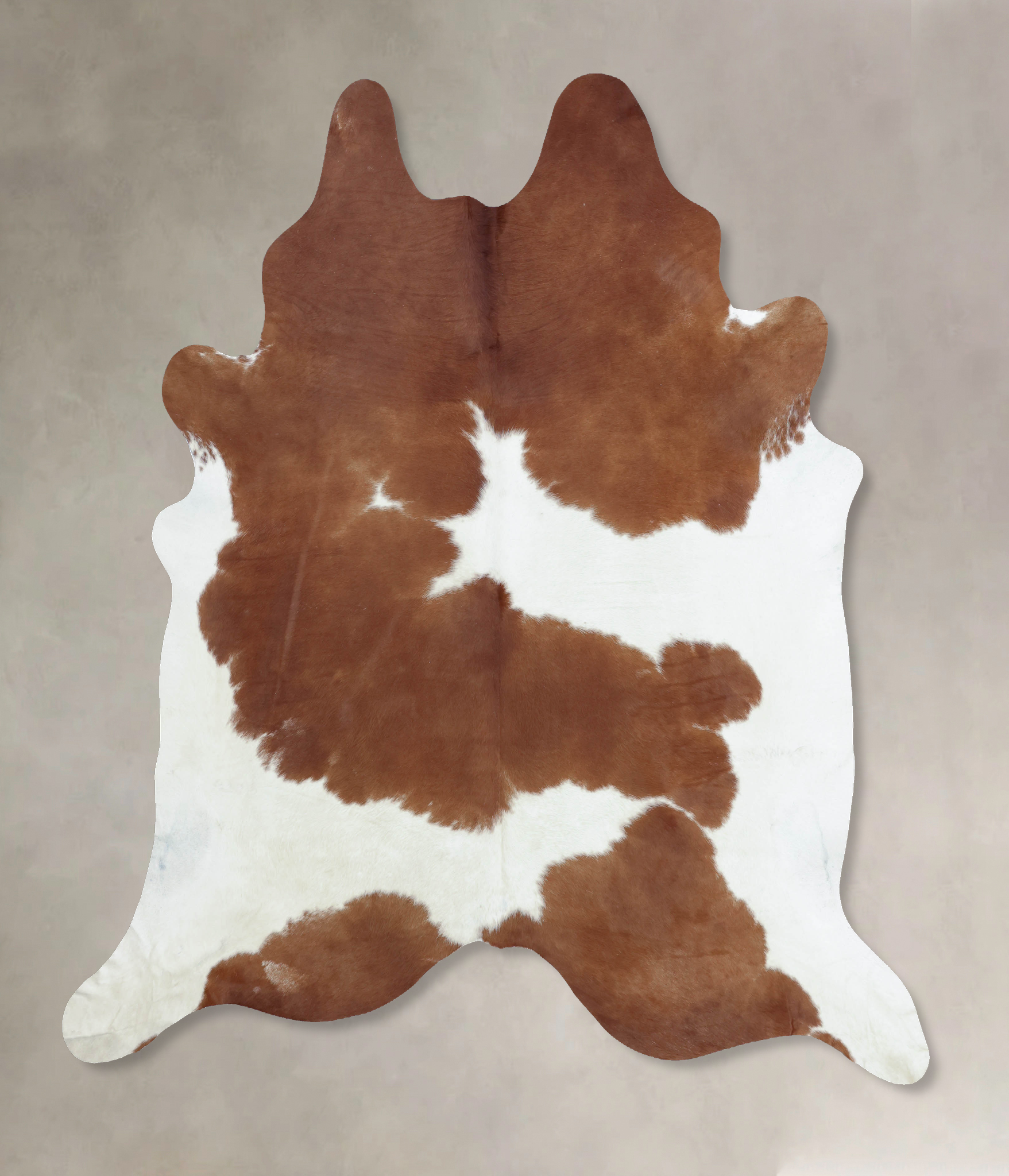 Brown and White Cowhide Rug #B9458