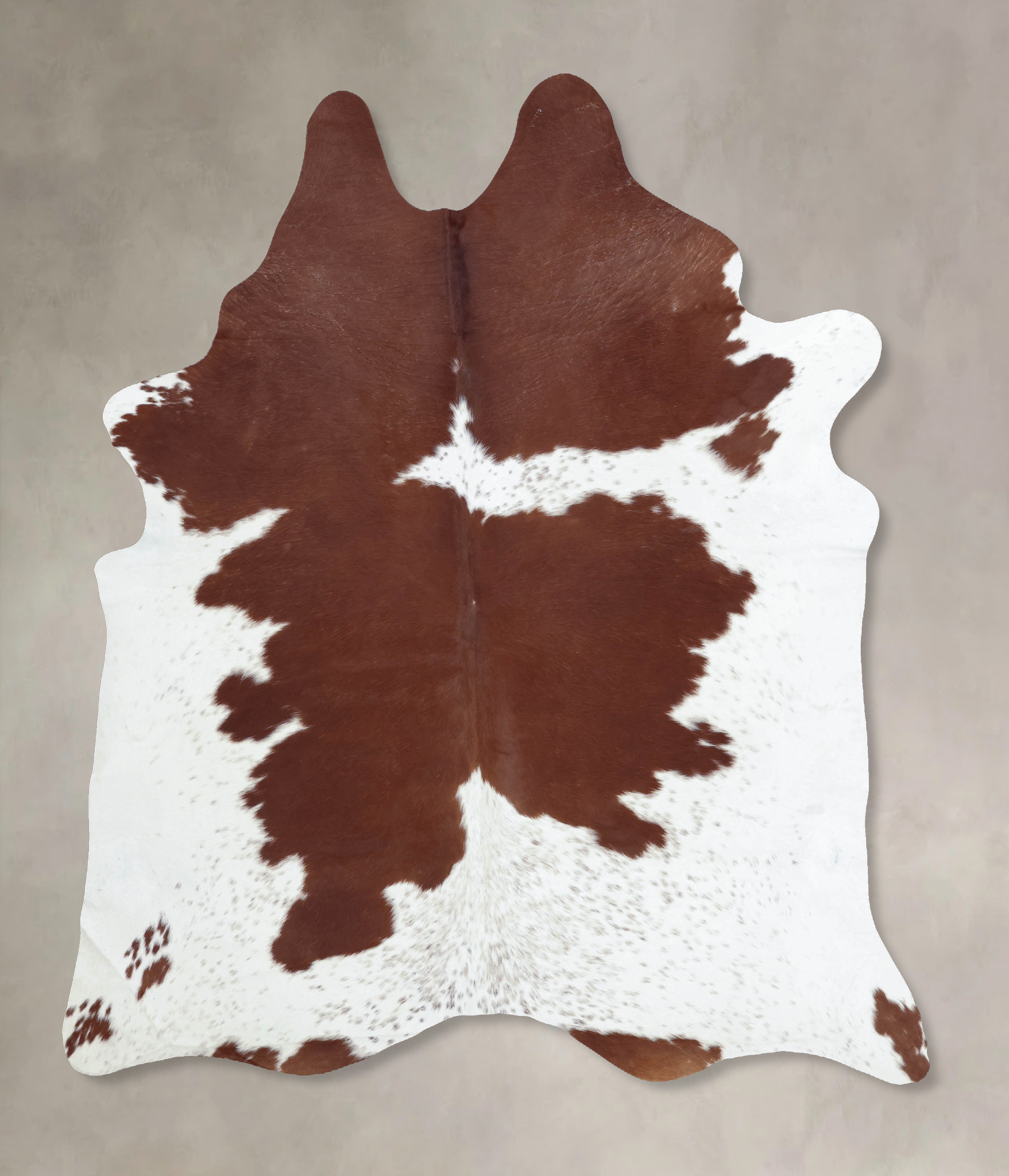 Brown and White Cowhide Rug #B9462